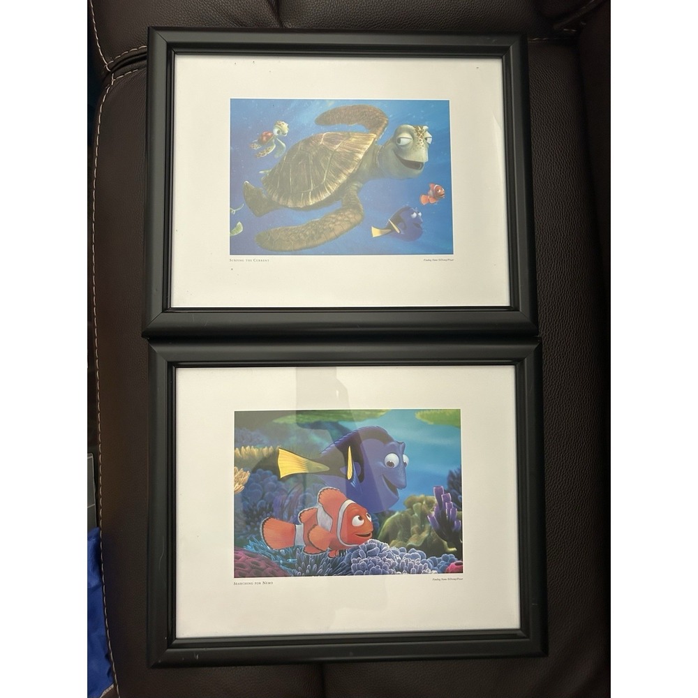 Lot of 2 Disney Pixar Finding Nemo Framed Prints 16" x 13"